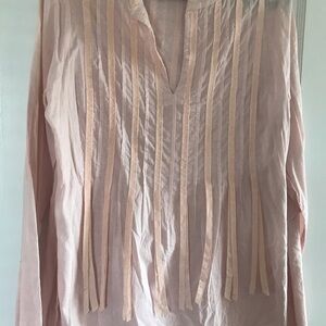 Grace Elements Blush Pink Blouse with Ribbon Detail